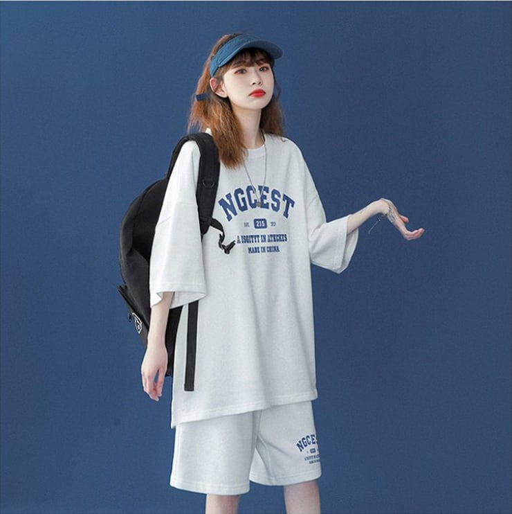 【半額！期間限定！！】売り切れ必至  カジュアル  半袖Ｔシャツⅹパンツセット全4色 男女兼用ins-6574