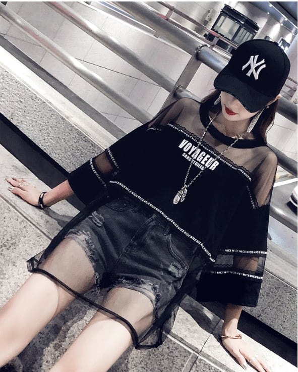 話題沸騰中 アバンギャルド レイヤード風 プリントTシャツ ゆったり半袖ins-8102
