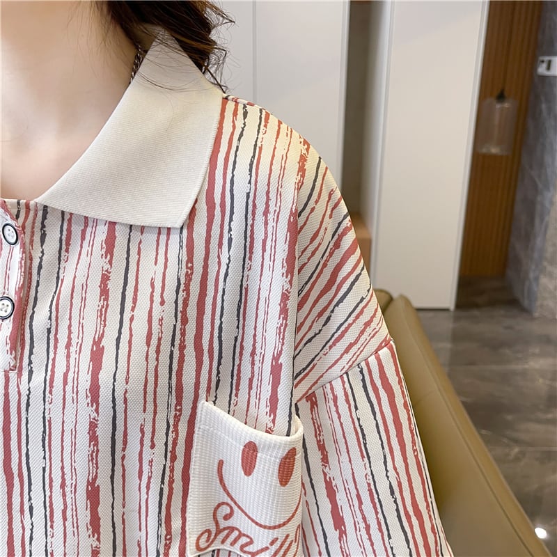 絶対流行 カジュアル プリント ゆったりトップス 半袖Tシャツ 全2色ins-8314
