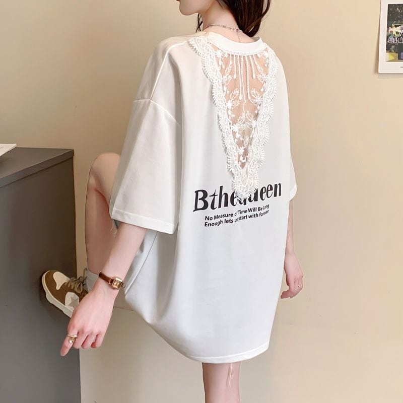 話題沸騰中 アバンギャルド レース 切り替え ホットダイヤモンド 3色選択 半袖Tシャツins-8547