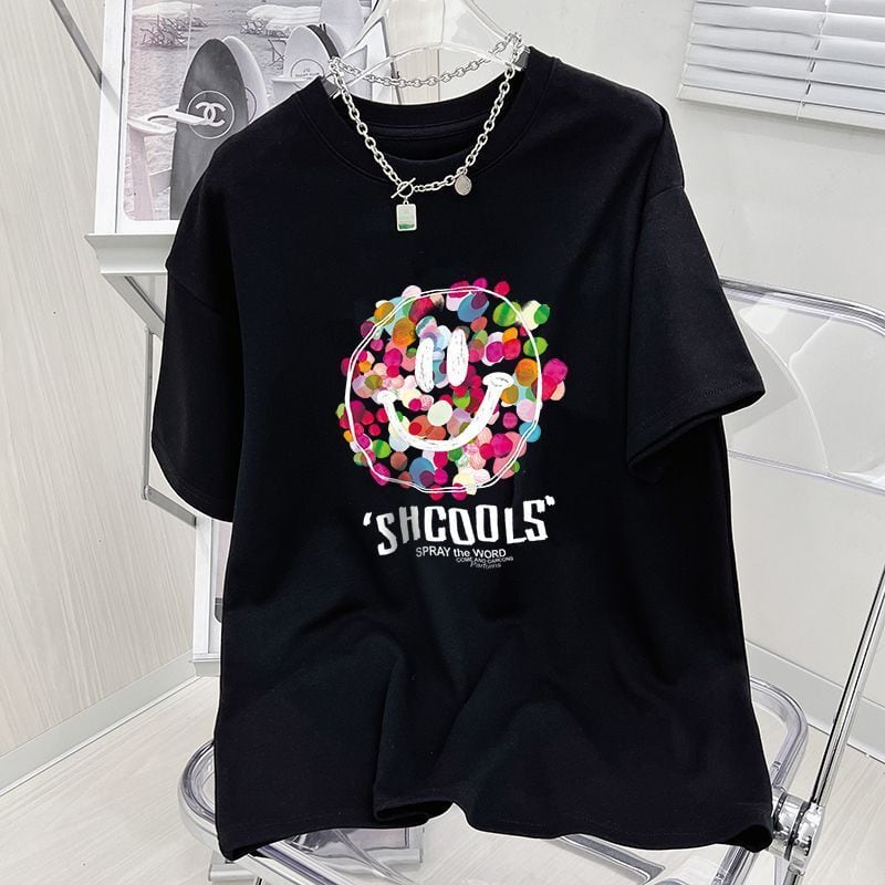 話題沸騰中 カジュアル スマイリー 半袖 Tシャツ ins-8651