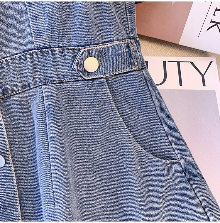 おすすめ シンプル スウィート デニム ワンピースins-8337