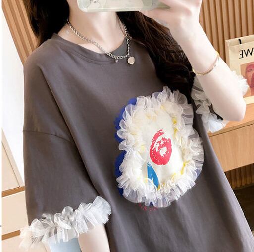 新作 個性的なデザイン 好感度満載 ラウンドネック  Tシャツ カットソーins-8405