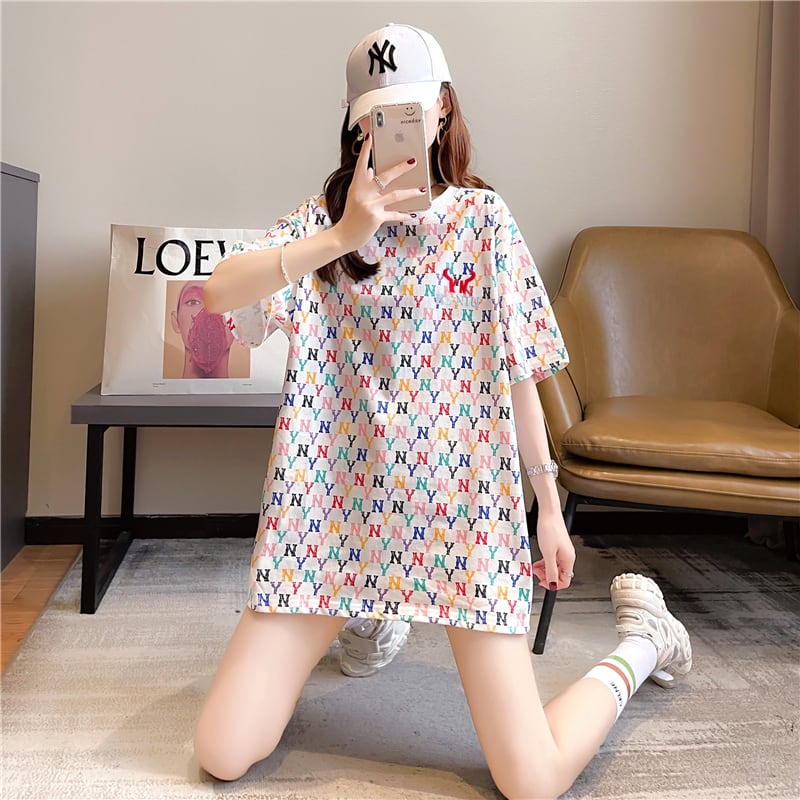 【半額！期間限定！！】新作 カジュアル プリント ラウンドネック  半袖Tシャツ カットソーins-8427