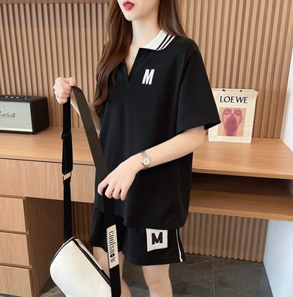 売り切れ必至 ルーズ  半袖Ｔシャツⅹパンツセット全2色ins-8190