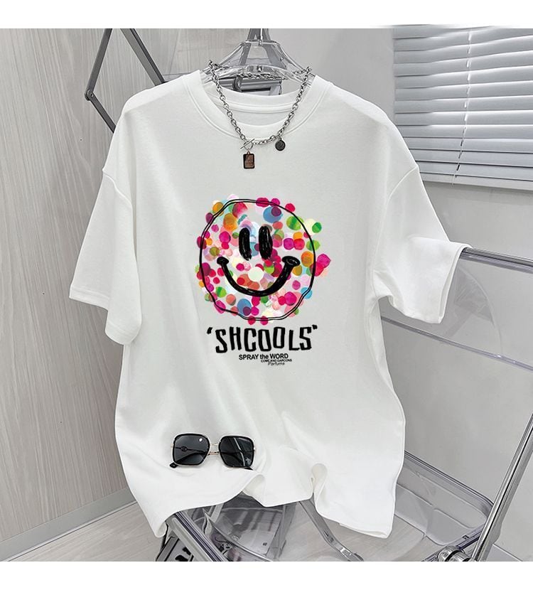話題沸騰中 カジュアル スマイリー 半袖 Tシャツ ins-8651