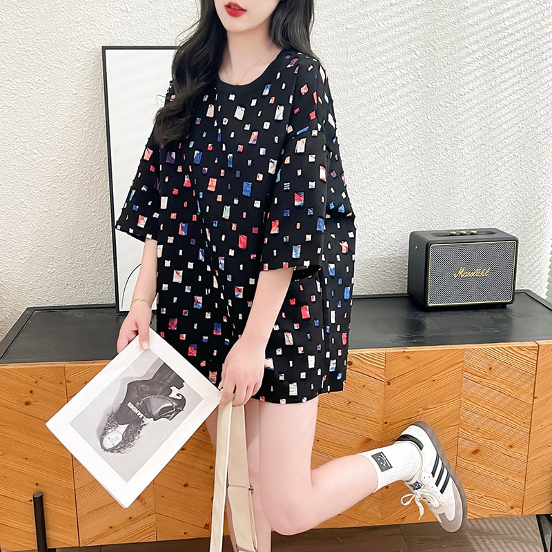 着回し力抜群 個性派 カジュアル  ゆったりトップス 半袖Tシャツ 全2色ins-8263