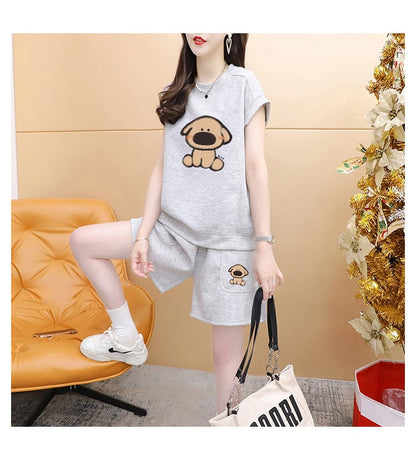 売り切れ必至 カジュアル キュート 半袖Ｔシャツⅹパンツセット全3色 ins-8266