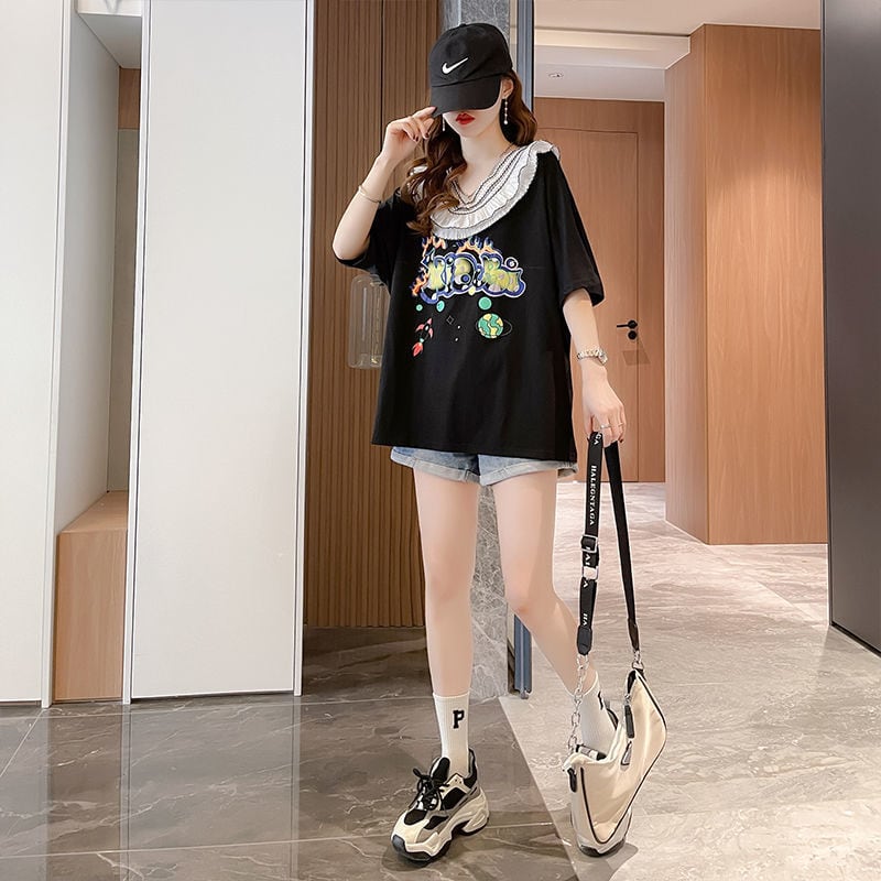 【半額！期間限定！！】オシャレ度満点 着心地抜群 キュート プリント 全3色 Tシャツ カットソーins-8536