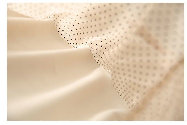 大好評 エレガント シフォン ドット柄 半袖ワンピースins-8419