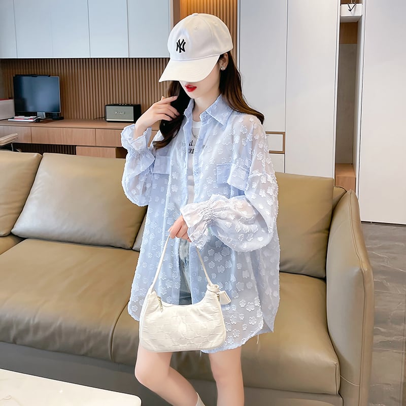 定番シンプル UV対策合わせやすい カジュアル ゆったりシャツ 全3色ins-8370