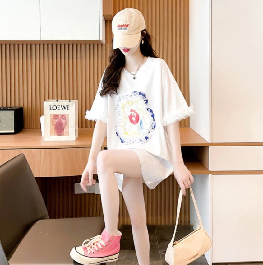 新作 個性的なデザイン 好感度満載 ラウンドネック  Tシャツ カットソーins-8405