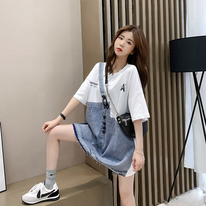 個性的なデザイン 一目惚れ 2色選択可  レイヤード風  Tシャツ カットソーins-8286
