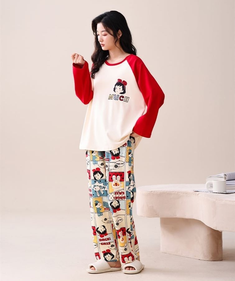 新商品 四季節兼用 トップス+パンツセット パジャマins-8016