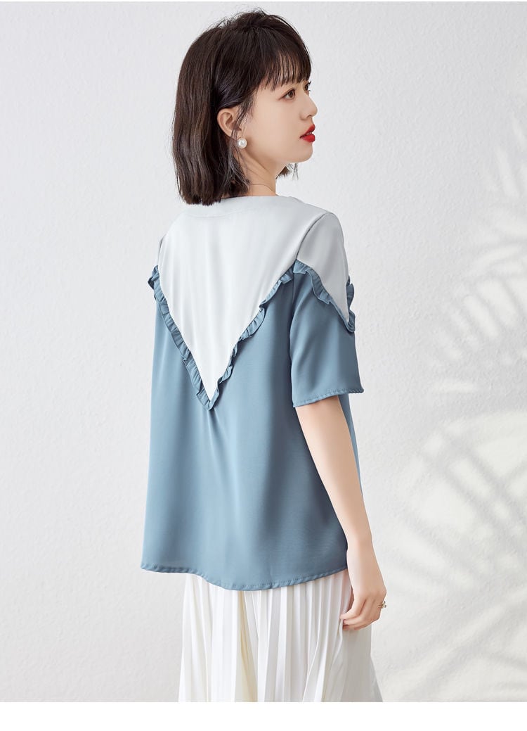 【半額！期間限定！！】 定番シンプル ファッション 上質 シフォン 半袖ins-6595