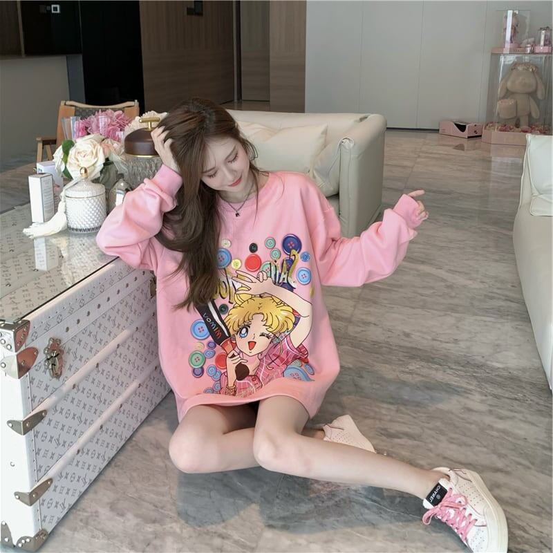 好感度UP  ファッション キュート ルーズ スウェット ins-6387