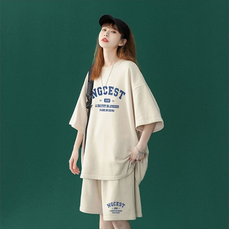 【半額！期間限定！！】売り切れ必至  カジュアル  半袖Ｔシャツⅹパンツセット全4色 男女兼用ins-6574