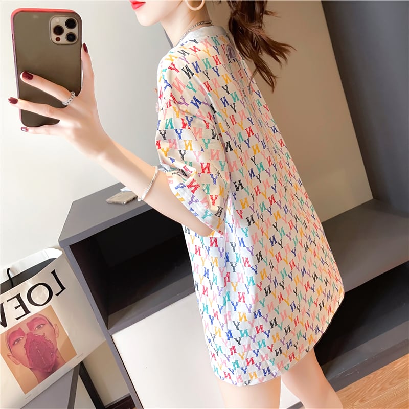 【半額！期間限定！！】新作 カジュアル プリント ラウンドネック  半袖Tシャツ カットソーins-8427