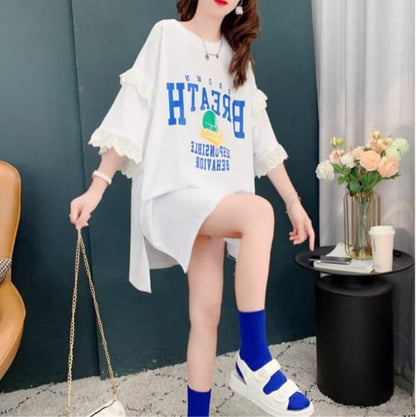 話題沸騰中  プリント ビッグロゴ ゆったり 半袖Tシャツ 全3色ins-8252