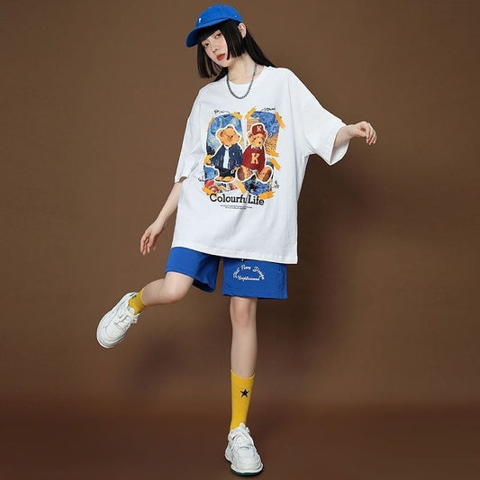 上質 シンプル カジュアル半袖Ｔシャツⅹパンツセットins-8068