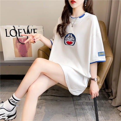 好感度満載 ラウンドネック プリント Tシャツ カットソー全3色ins-8223