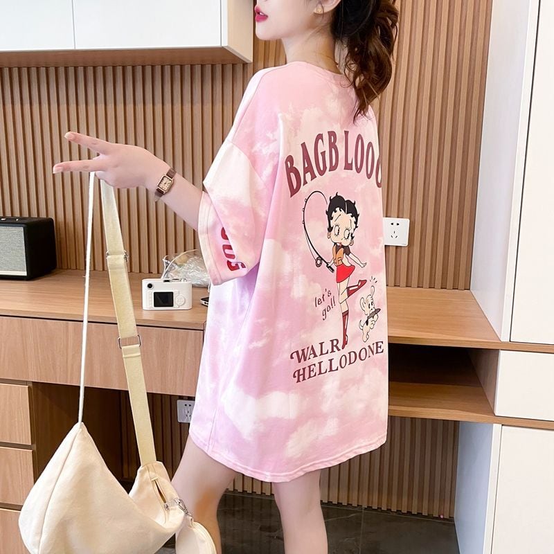 超人気 ロゴ プリント  ゆったり 3色 半袖Tシャツins-8348