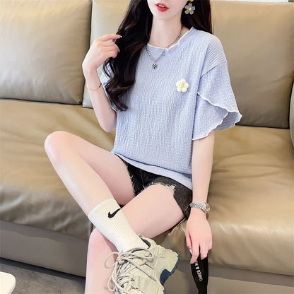 美人度アップ キュート スウィート 5色選択 半袖Tシャツins-8578