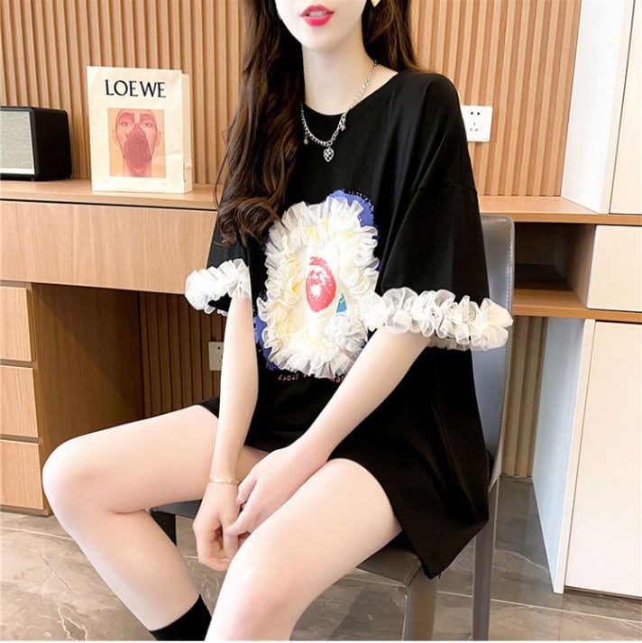 新作 個性的なデザイン 好感度満載 ラウンドネック  Tシャツ カットソーins-8405