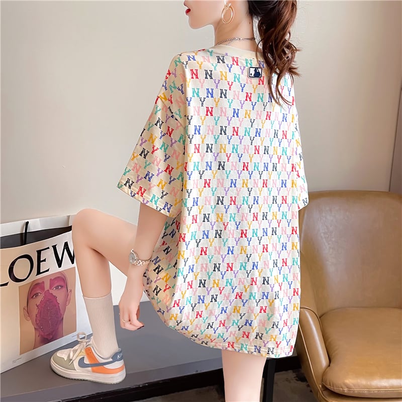 【半額！期間限定！！】新作 カジュアル プリント ラウンドネック  半袖Tシャツ カットソーins-8427