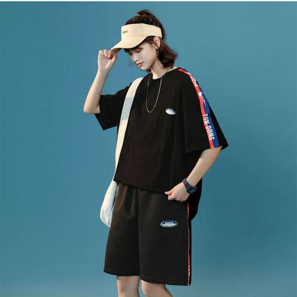 今季マストバイ カジュアル  ルーズ  半袖Ｔシャツⅹパンツセット全2色ins-8197