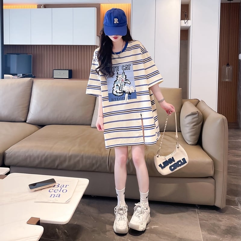 【半額！期間限定！！】大好評 ファッション シンプル 3色選択可 ストライプ柄 半袖Tシャツ カットソーins-8464