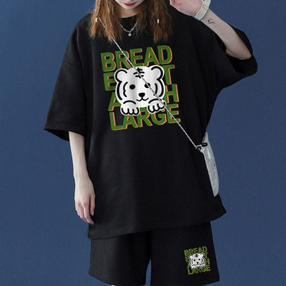 大人可愛い ルーズ  半袖Ｔシャツⅹパンツセット全5色 男女兼用ins-6555