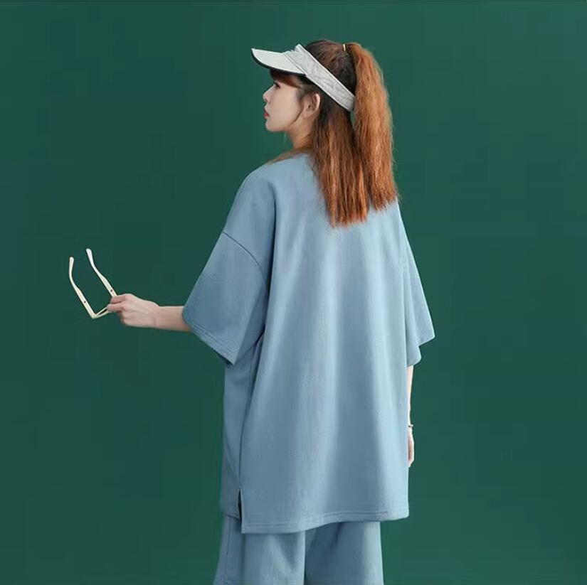 好感度UP カジュアル シンプル 半袖Ｔシャツⅹパンツセット全4色ins-8203