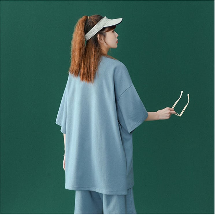 【半額！期間限定！！】売り切れ必至  カジュアル  半袖Ｔシャツⅹパンツセット全4色 男女兼用ins-6574
