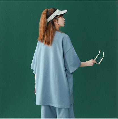 【半額！期間限定！！】売り切れ必至  カジュアル  半袖Ｔシャツⅹパンツセット全4色 男女兼用ins-6574