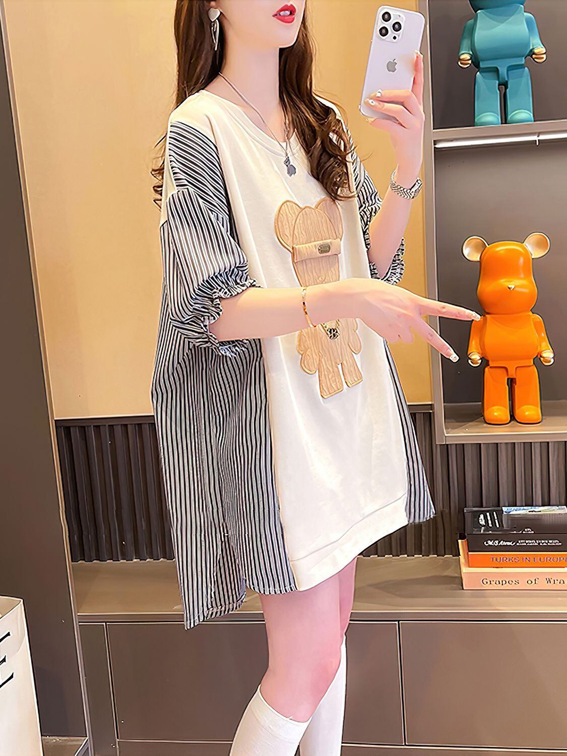 美人度アップ ファッションルーズ カットソーins-6568
