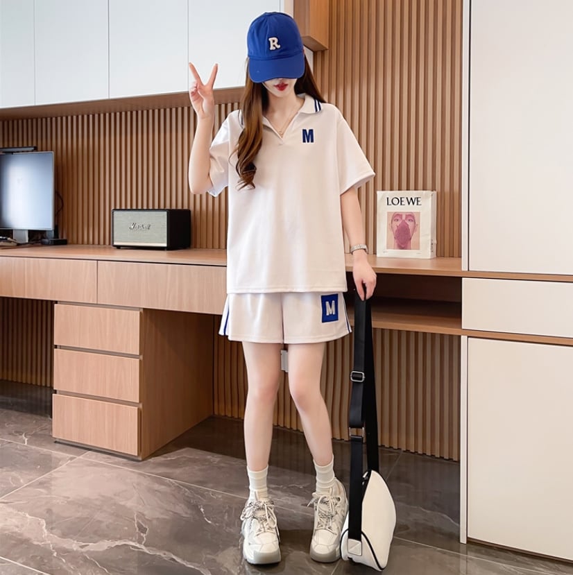 売り切れ必至 ルーズ  半袖Ｔシャツⅹパンツセット全2色ins-8190