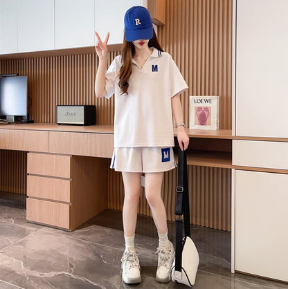 売り切れ必至 ルーズ  半袖Ｔシャツⅹパンツセット全2色ins-8190