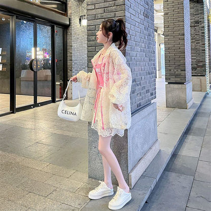 新作 美感いっぱい 日焼け対策 透け感 無地 パーカー ins-4984