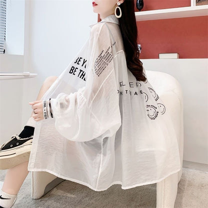 新商品 オシャレ度満点 透け感 日焼け対策 シャツ ins-4973