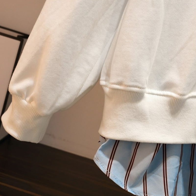 【セール】【気質アップ】切り替えスウェット+スカートセットアップins-1620