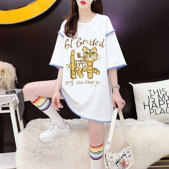 売り切れ必至 アバンギャルド カジュアル プリント全2色 半袖Tシャツ カットソー ins-8561