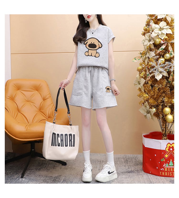 売り切れ必至 カジュアル キュート 半袖Ｔシャツⅹパンツセット全3色 ins-8266