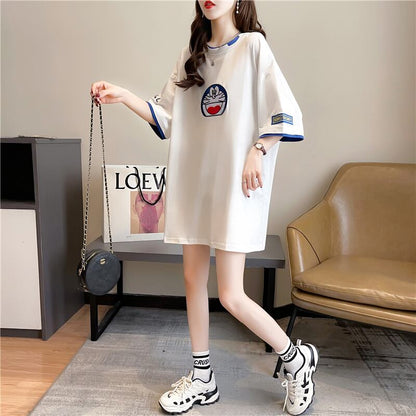 好感度満載 ラウンドネック プリント Tシャツ カットソー全3色ins-8223