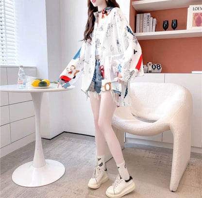 超人気  ファッション  個性派 ブラウスins-4998