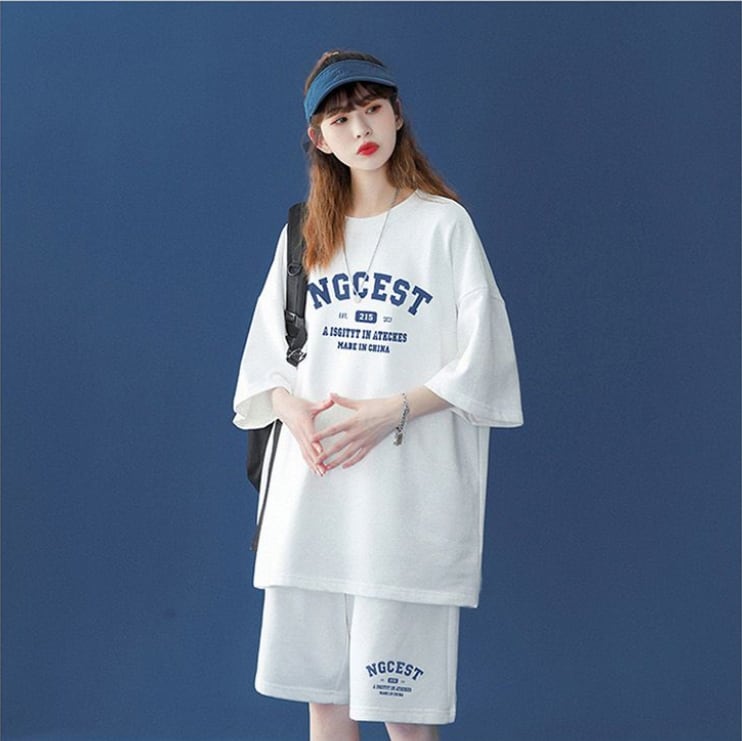 【半額！期間限定！！】売り切れ必至  カジュアル  半袖Ｔシャツⅹパンツセット全4色 男女兼用ins-6574